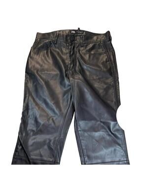 Zara Black Faux Leather Pants Size 30